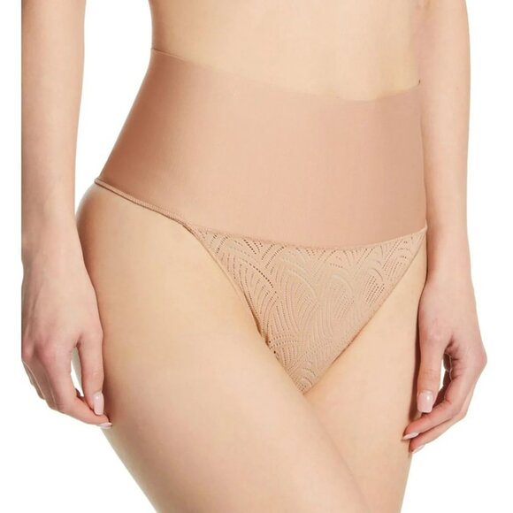 Maidenform Womens DM0049 Tame Your Tummy Lace Thong Beige 2XL - Picture 1 of 4